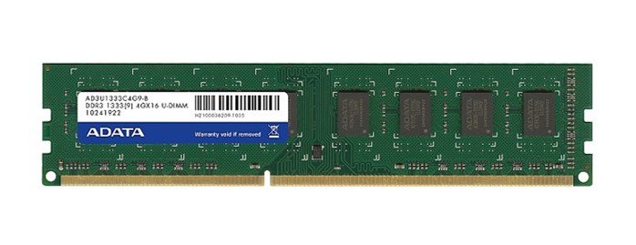 (OB) MEM DDR3 ADATA 4GB 13333MHZ CL9 UDIMM (AD3U1333W4G9-S) - AD3U1333W4G9-S