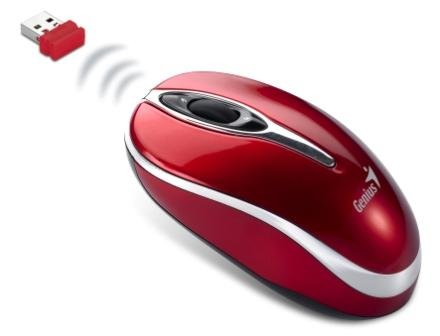 Mouse Genius Mini Traveler 900, 2.4G Inalámbrico, USB, Color Ruby