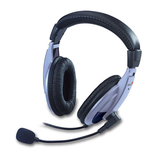 Diadema audífonos y micrófono Genius HS-04A, Tamaño grande, Azul
