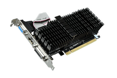 Tarjeta de Video Gigabyte GeForce GT 710 - 1GB - 64bit - PCIe 2.0 - DDR3 -  DVI - HDMI - VGA - GV-N710SL-1GL
