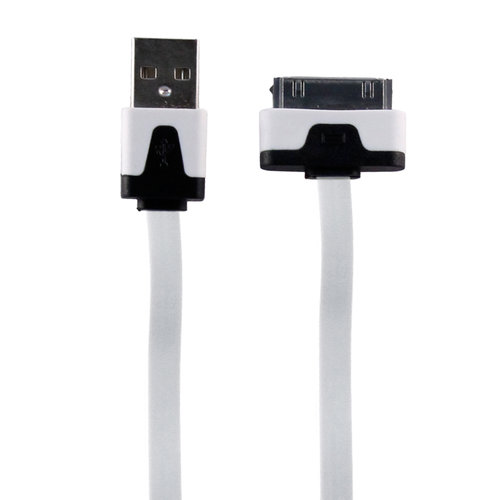 Cable USB Cargador y Transmisor de Datos con Entrada para iPhone 4, Color  Blanco - GINUSB-IP4BCO