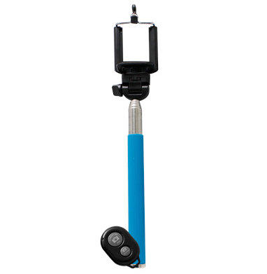 Baston Selfie Stick Ginga - Azul - Alcance 1.5 M - Bluetooth - SELFIE -COMBOAZ-BULK