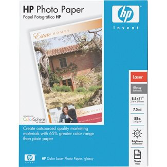 Papel HP Foto Laser Color T Carta 100 HOJAS, Glossy - Q6608A