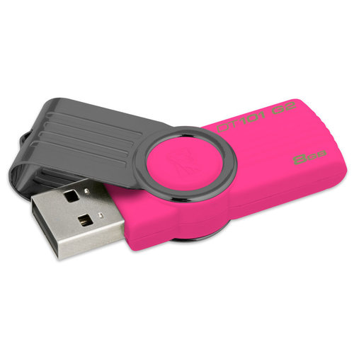 Memoria USB Kingston DataTraveler 101 G2 - 8GB - USB 2.0 - Giratorio - Rosa  - KC-U308G-2X2N2