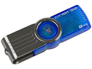 Memoria USB Kingston DataTraveler 101 G2 - 8GB - USB 2.0 - Giratorio - Azul  - KC-U308G-3XB