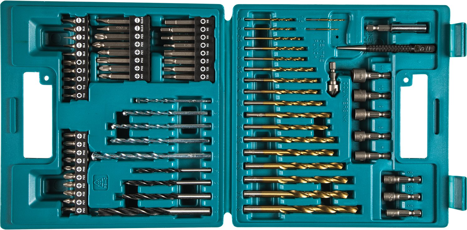 MAKITA B-50273 JUEGO 71 PZ BROCAS PARA METAL Y ACCESORIOS 1/6-3/4