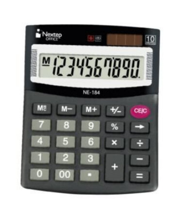 Calculadora GENERICO NE- 184 Calculadora Nextep NE- 184 10 Dígitos Semi Escritorio Bateria / Solar - NE- 184