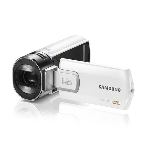 Videocámara Samsung QF30WN, Full HD, 20x, 5Mpx, Touch 2.7", WiFi, Blanco -  HMX-QF30WN/XAX
