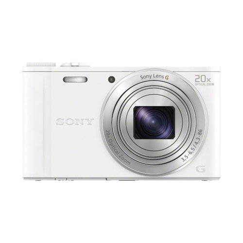 Cámara Digital Sony DSC-WX350 -18.2 MP - Zoom Óptico 20x - Pantalla LCD  2.7 - Wi-Fi - Blanco - DSC-WX350/W+ EST+8GB