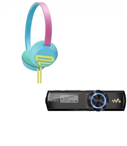 Reproductor MP3 Sony Walkman 2GB Negro + Audifonos Sony PQ3 Turquesa - KIT  WALKMAN+AUDIFONO
