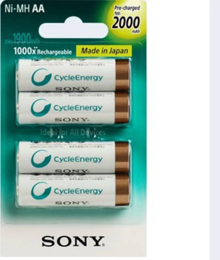Baterias Pilas Recargables Sony 4 Piezas Aa de 2000 mAh Mod Nh-aa-b4kn/1ww  - NH-AA-B4KN/1WW