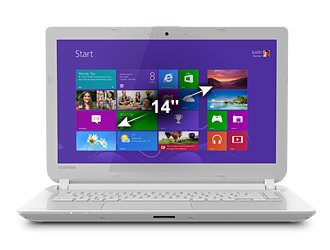 Laptop Toshiba Satellite 14" - Celeron N2830 - 4GB - 750GB - Win 8.1 SL - Skull  Candy - HDMI - Blanca - L45-B4272WM