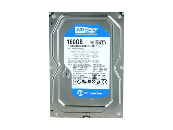 Disco Duro Western Digital Caviar Blue, 160GB, 7200 RPM, SATA II, 8MB -  WD1600AAJS/1600JS