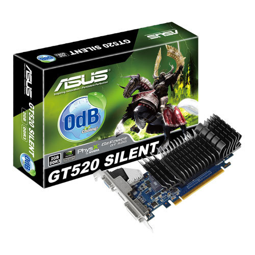 Tarjeta de Video Asus NVIDIA GT520, LP, 2GB, 1.2GHz, DDR3, 64 bits, DVI-I /  HDMI - ENGT520SL/DI/2GD3(LP
