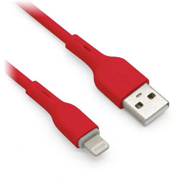 Cable Lightning BROBOTIX 963141, USB V2.0., Lightning., Rojo, 1m 963141 963141 EAN 7503027963141UPC  - 963141