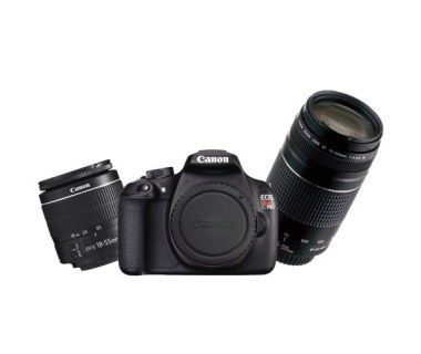 Cámara Canon Rebel EOS T5 - 18MPX - LCD 3" - Full HD - Lente 18-55 + 75-300 - 9126B018AA