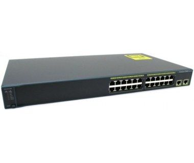 Switch Cisco Catalyst 2960, 24 puertos 10/100 + 2 puertos 10/100/1000 -  WS-C2960-24TT-L