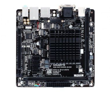 Tarjeta Madre Gigabyte GA-N3160N-D2H - Intel Celeron N3160 - 2x DDR3 - 1333/1600 MHz - PCI-E - HDMI - DVI - D-Sub - USB 2.0/3.1 - Mini-ITX