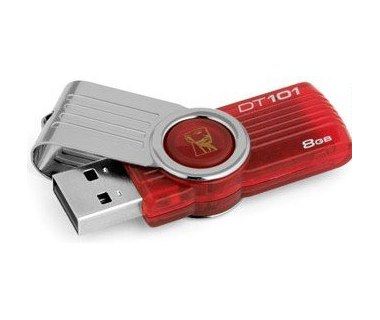Memoria USB Kingston DataTraveler 101 G2, 8GB, Rojo - DT101G2/8GBZ