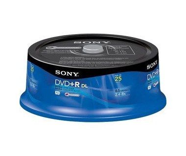 DVD+R Sony, Doble Capa, 8.5GB, 25 Piezas - 25DPR85RS2/Z-LS1TR